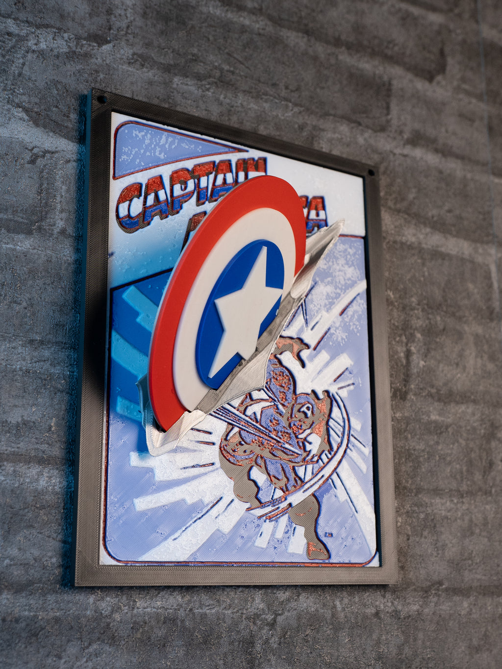 CAPTAIN AMERICA 3D Κάδρο Fan Art