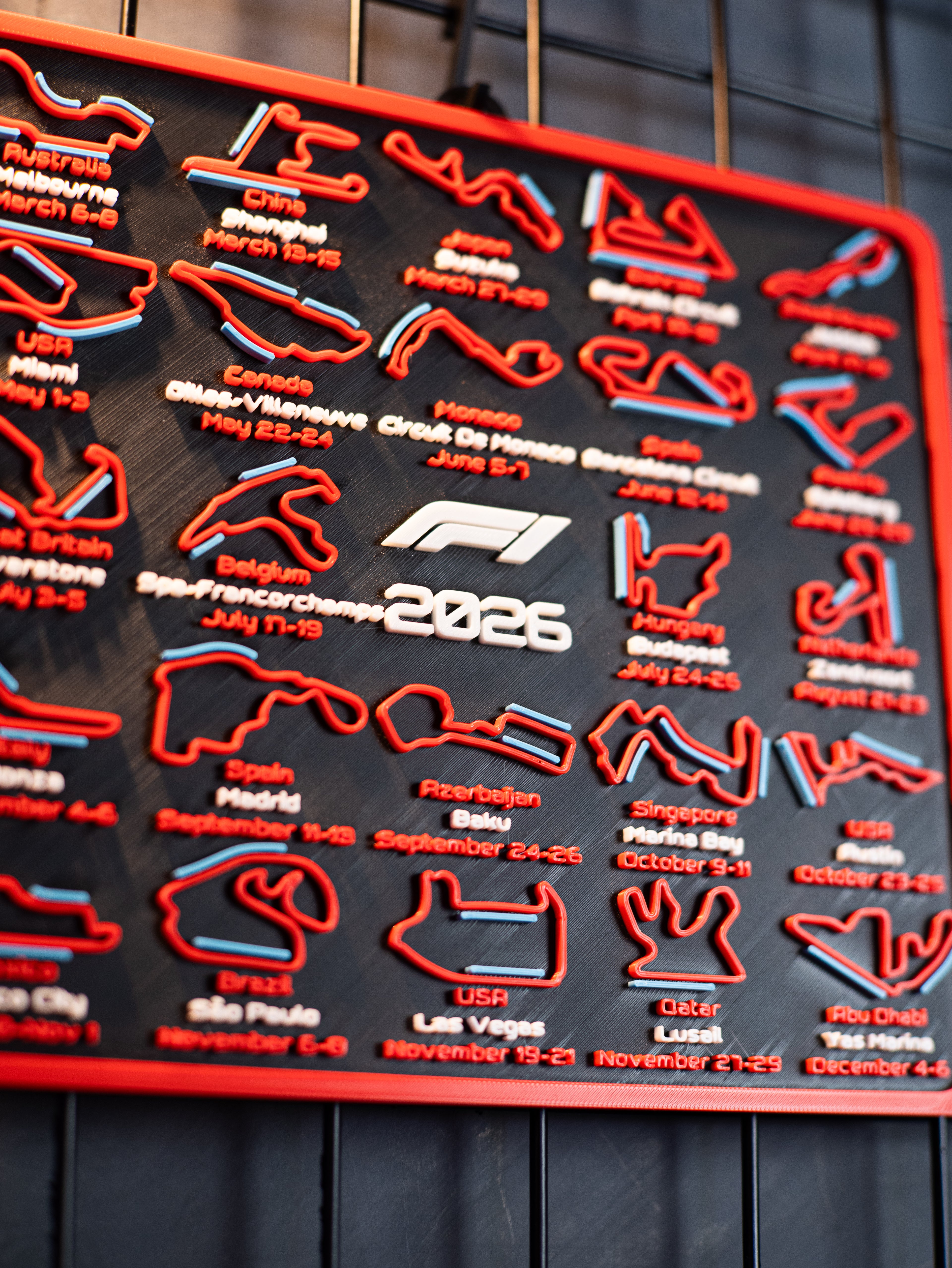 Κάδρο F1 2026 Calendar