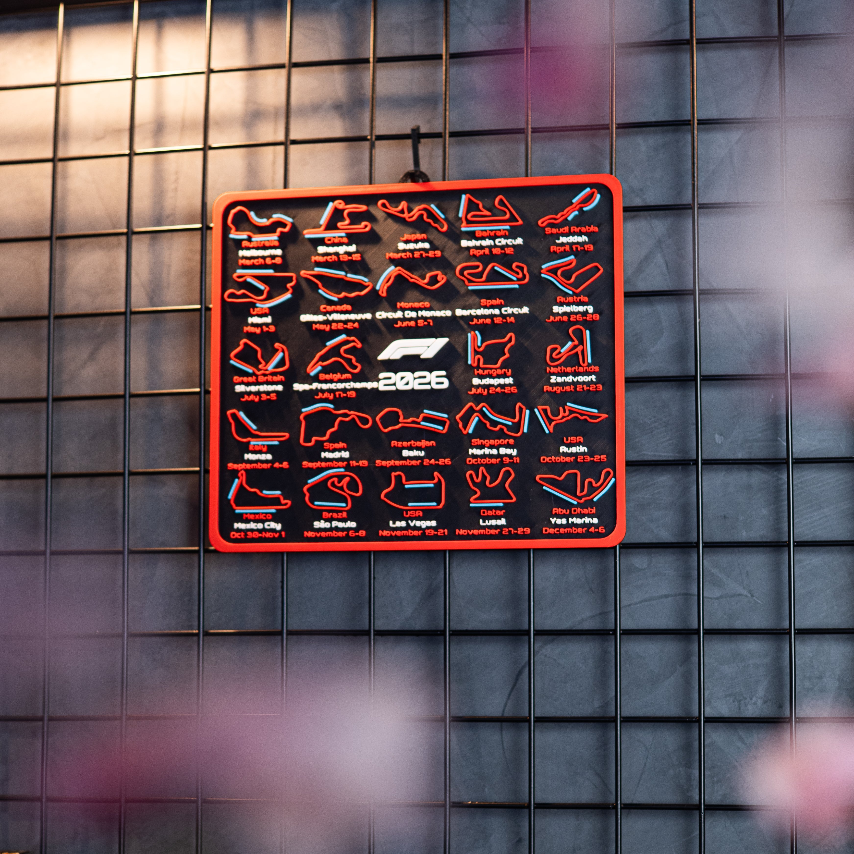 Κάδρο F1 2026 Calendar
